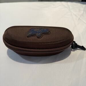 Maui Jim CASE only Hard Clam Shell Style for Sunglass Eyeglass Brown Fabric Zip